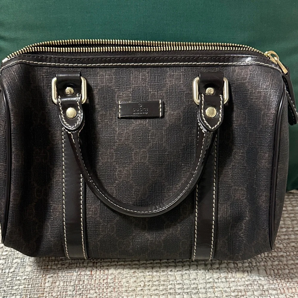 Gucci Dark Brown Vintage Monogram Boston Bag - Picture 2 of 5
